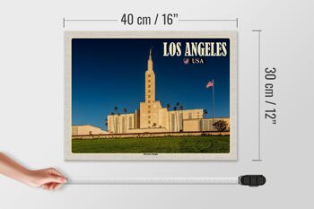 Panneau en bois voyage 40x30cm Los Angeles USA Temple Mormon 4