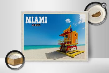 Panneau en bois voyage 40x30cm Miami USA plage vacances mer 2