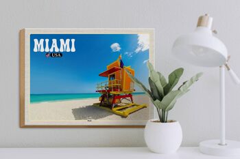 Panneau en bois voyage 40x30cm Miami USA plage vacances mer 3