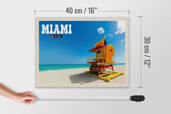Panneau en bois voyage 40x30cm Miami USA plage vacances mer 4