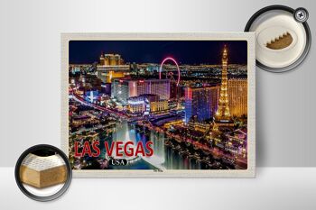 Panneau en bois voyage 40x30cm Las Vegas USA The Strip Casinos Hotel 2
