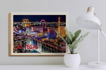 Panneau en bois voyage 40x30cm Las Vegas USA The Strip Casinos Hotel 3