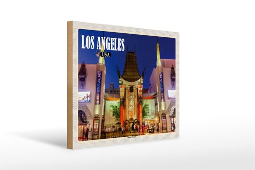 Holzschild Reise 40x30cm Los Angeles USA Chinese Theatre Deo