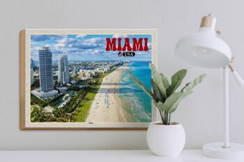 Panneau en bois voyage 40x30cm Miami USA plage gratte-ciel vacances à la mer 3