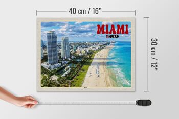 Panneau en bois voyage 40x30cm Miami USA plage gratte-ciel vacances à la mer 4