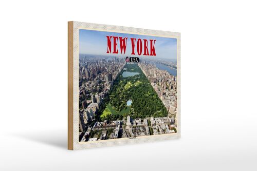 Holzschild Reise 40x30cm New York USA Central Park