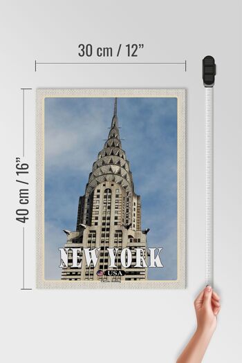 Panneau en bois voyage 30x40cm Gratte-ciel New York Chrysler Building 4