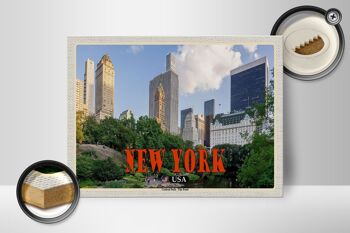 Panneau en bois voyage 40x30cm New York USA Central Park - The Pond See 2