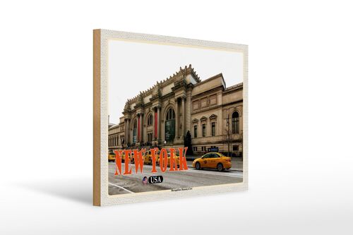 Holzschild Reise 40x30cm New York USA Metropolitan Museum of Art