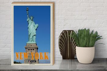 Panneau en bois voyage 30x40cm New York Statue de la Liberté Statue de la Liberté 3