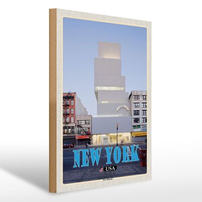 Cartello in legno da viaggio 30x40 cm New York USA Nuovo Museo