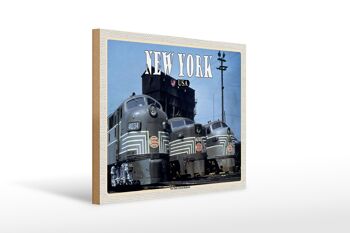 Panneau en bois voyage 40x30cm New York New York Central Railroad trains 1