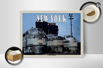 Panneau en bois voyage 40x30cm New York New York Central Railroad trains 2