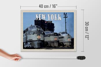 Panneau en bois voyage 40x30cm New York New York Central Railroad trains 4