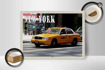 Panneau en bois voyage 40x30cm New York USA taxi rues cadeau 2