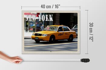 Panneau en bois voyage 40x30cm New York USA taxi rues cadeau 4