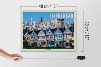 Panneau en bois voyage 40x30cm San Francisco USA Maisons Victoriennes 4