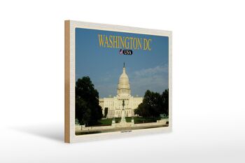Panneau en bois voyage 40x30cm Washington DC USA Capitole des États-Unis 1