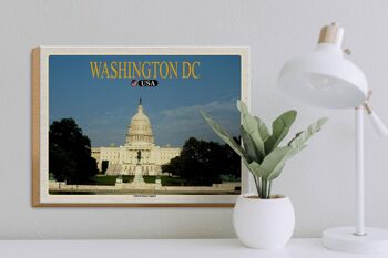 Panneau en bois voyage 40x30cm Washington DC USA Capitole des États-Unis 3