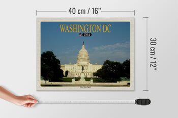 Panneau en bois voyage 40x30cm Washington DC USA Capitole des États-Unis 4