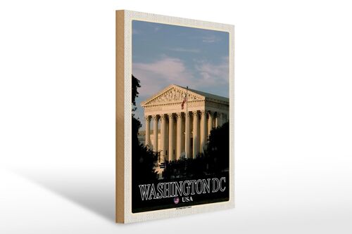Holzschild Reise 30x40cm Washington DC USA US Supreme Court