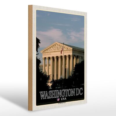 Holzschild Reise 30x40cm Washington DC USA US Supreme Court