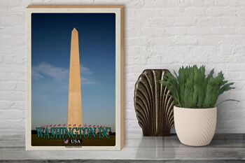 Panneau en bois voyage 30x40cm Washington DC USA Washington Monument 3