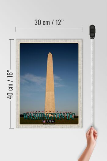 Panneau en bois voyage 30x40cm Washington DC USA Washington Monument 4