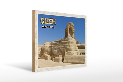 Holzschild Reise 40x30cm Gizeh Ägypten Sphinx Geschenk