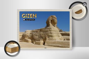 Panneau en bois voyage 40x30cm Gizeh Egypte Sphinx cadeau 2