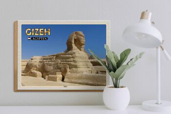 Panneau en bois voyage 40x30cm Gizeh Egypte Sphinx cadeau 3