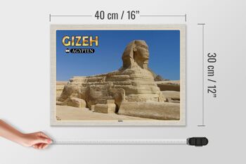 Panneau en bois voyage 40x30cm Gizeh Egypte Sphinx cadeau 4