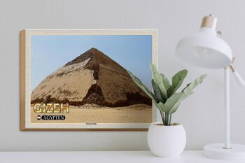 Panneau en bois voyage 40x30cm Pyramide courbée de Gizeh Egypte 3