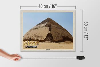 Panneau en bois voyage 40x30cm Pyramide courbée de Gizeh Egypte 4