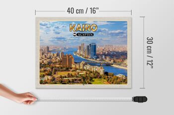 Panneau en bois voyage 40x30cm Le Caire Egypte Nil cadeau 4