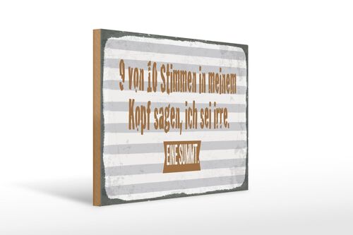 Holzschild Spruch 40x30cm 9 von 10 Stimmen in meinem Kopf