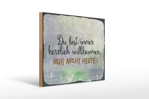 Holzschild Spruch 40x30cm du bist immer willkommen. Nur nicht heute