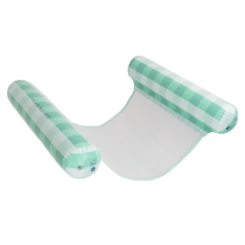 Flotador Hamaca Hinchable Piscina Estampado Vichy Verde