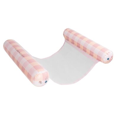 Galleggiante per amaca da piscina gonfiabile con stampa Vichy rosa