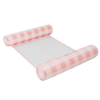 Flotteur de hamac de piscine gonflable imprimé Vichy rose 2