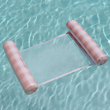 Flotteur de hamac de piscine gonflable imprimé Vichy rose 3
