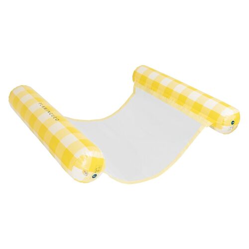 Flotador Hamaca Hinchable Piscina Estampado Vichy Amarillo