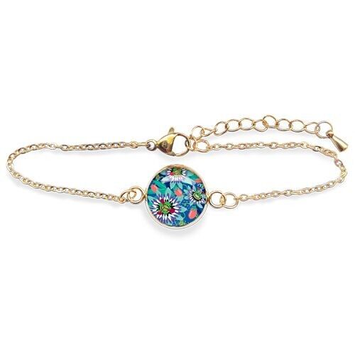 Bracelet Gourmette Passiflore - Or