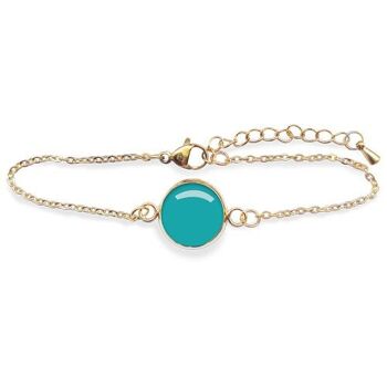 Bracelet Gourmette Flash Turquoise - Or 1