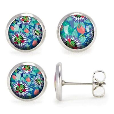 Passiflora earrings - Silver