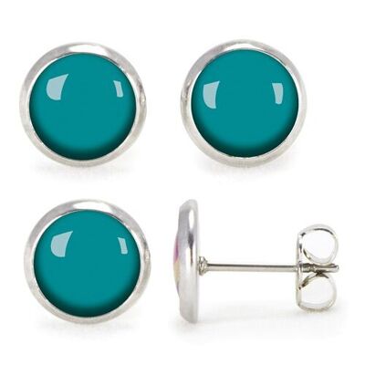 Flash Jade Stud Earrings - Silver