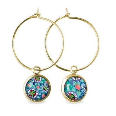 Pendientes aros Pasiflora - Oro