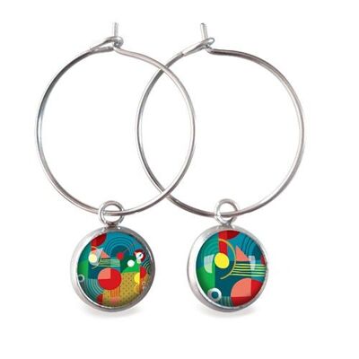Woodstock hoop earrings - Silver