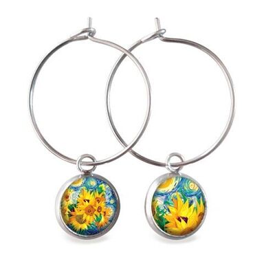 Van Gogh hoop earrings - Silver
