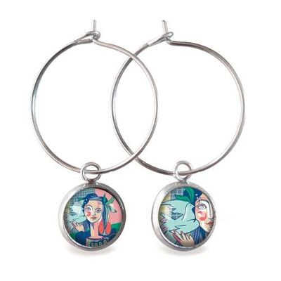 Pendientes aros Picasso - Plata